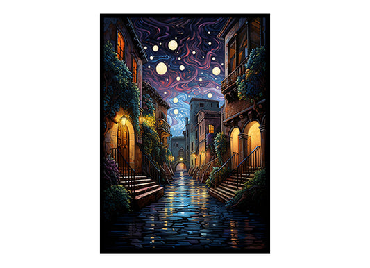 Venice canals City Skyline Magic Digital Art Instant Urban Home Decor Poster Print