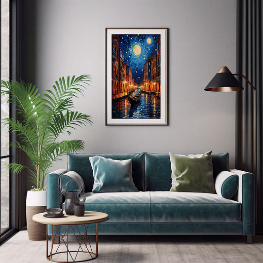 City View Digital Art Venice canals Art Print for Home Decor Instant Poster Delight