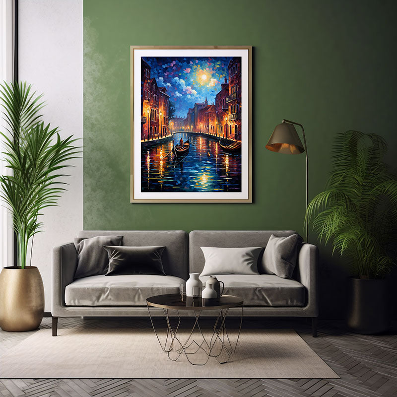 Explore the City Venice canals View Vibrant Digital Art Stylish Home Decor Poster Print