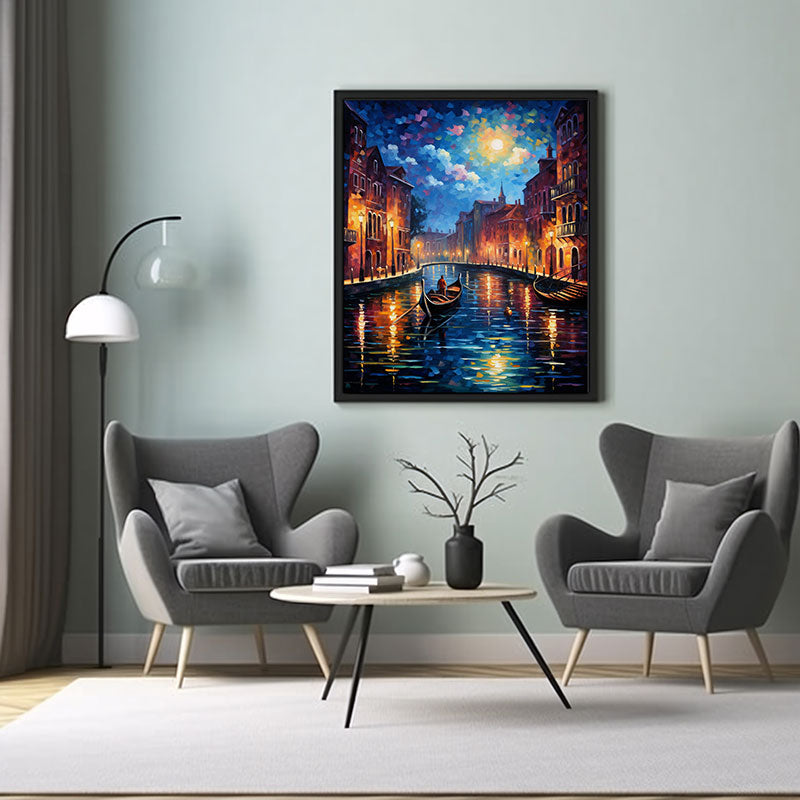 Explore the City Venice canals View Vibrant Digital Art Stylish Home Decor Poster Print