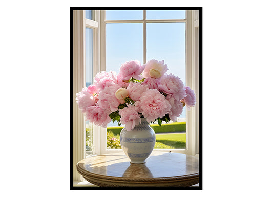 Vase of Peony Art, Peony Flowers, Flower Wall Art Decor Print