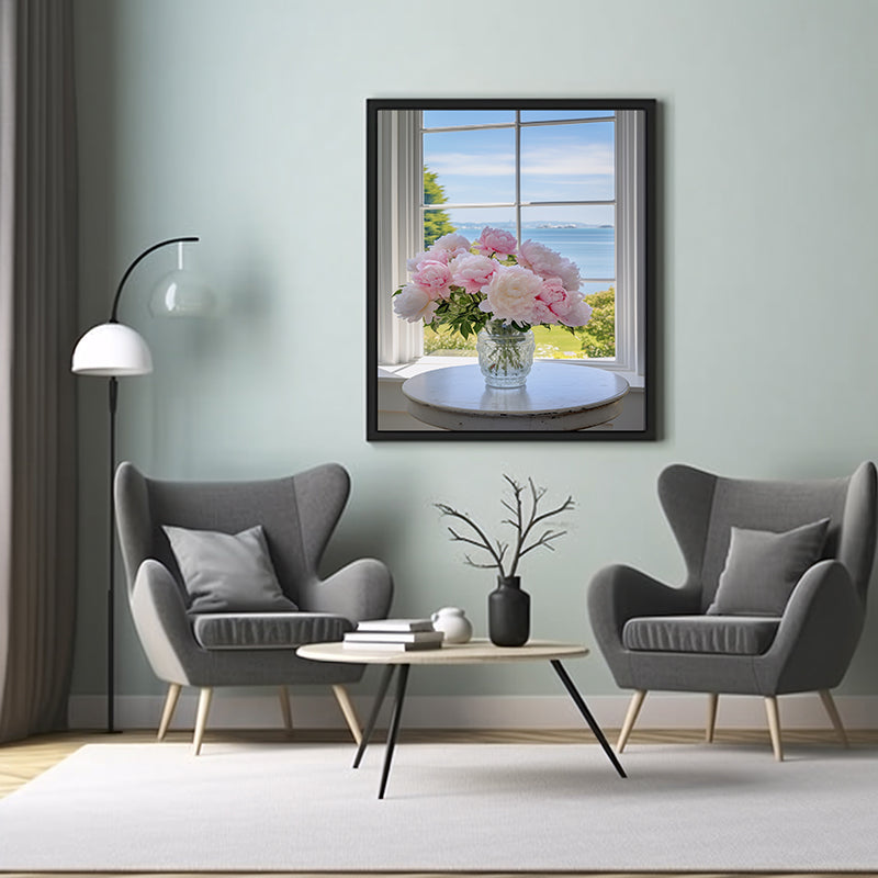 Peony Elegance Floral Posters Vased Peonies, Flower Wall Art Decor Print