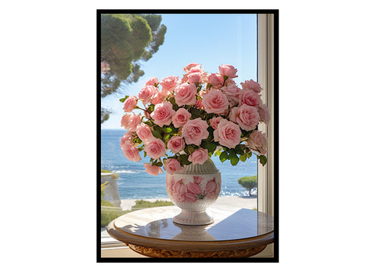 Vase of Rose Flower Art Prints Wall Decor, Flower Wall Art Decor Print Poster