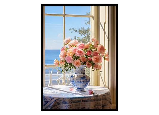 Bouquet of Roses Art Roses in a Vase, Flower Wall Art Decor Print Poster