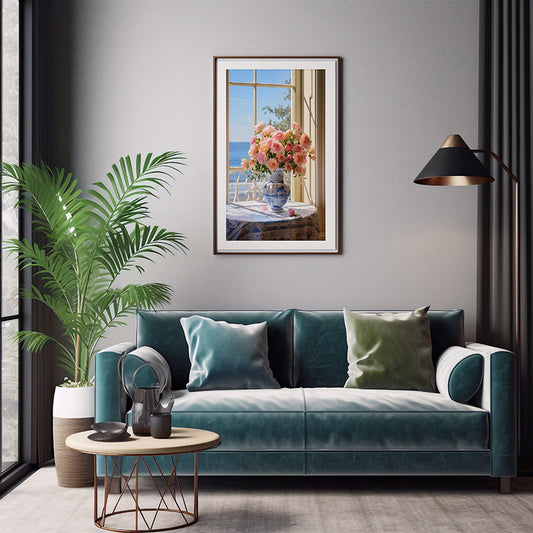 Bouquet of Roses Art Roses in a Vase, Flower Wall Art Decor Print Poster