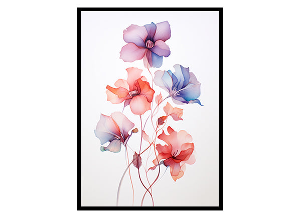 Colorful Blossom Art for Walls, Flower Wall Art Decor Print Poster