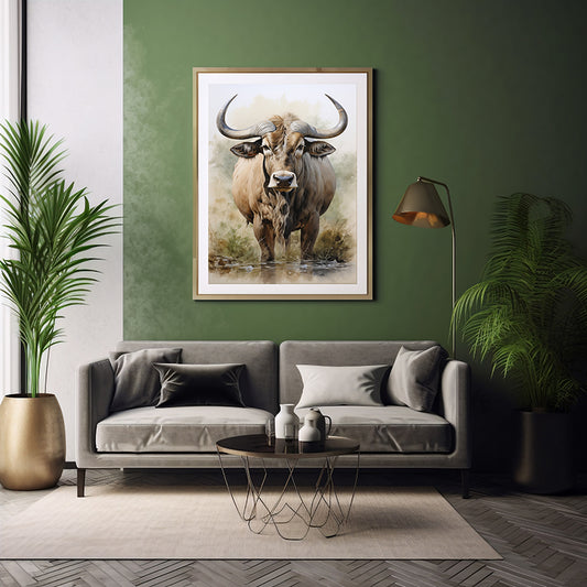 Safari Splendor: Wildebeest Art Posters, Jungle Wildlife Art Print