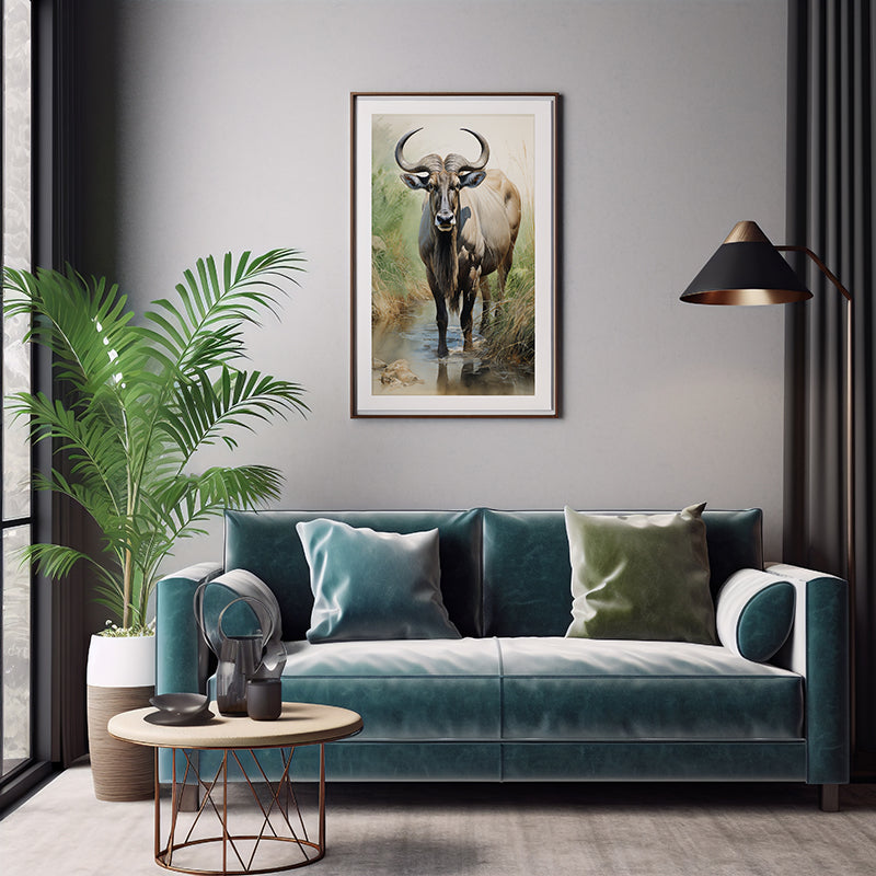 Wild Beauty Wildebeest Art Prints, Safari Animal, Wildebeest Poster