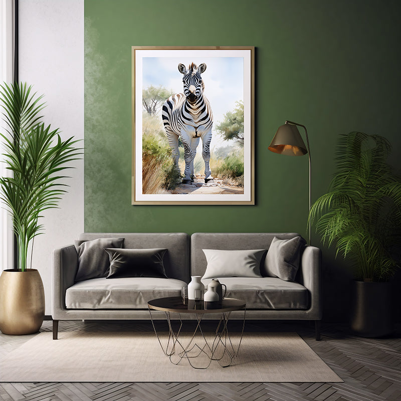 Zebra Impressions: Safari Art Posters, Wildlife Art Print