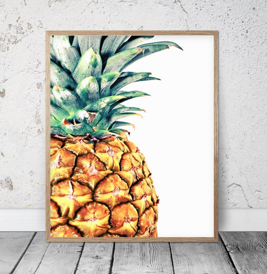 Pineapple Wall Art Decor, Pineapple Print Artwork, Tropical Art Printable Decor