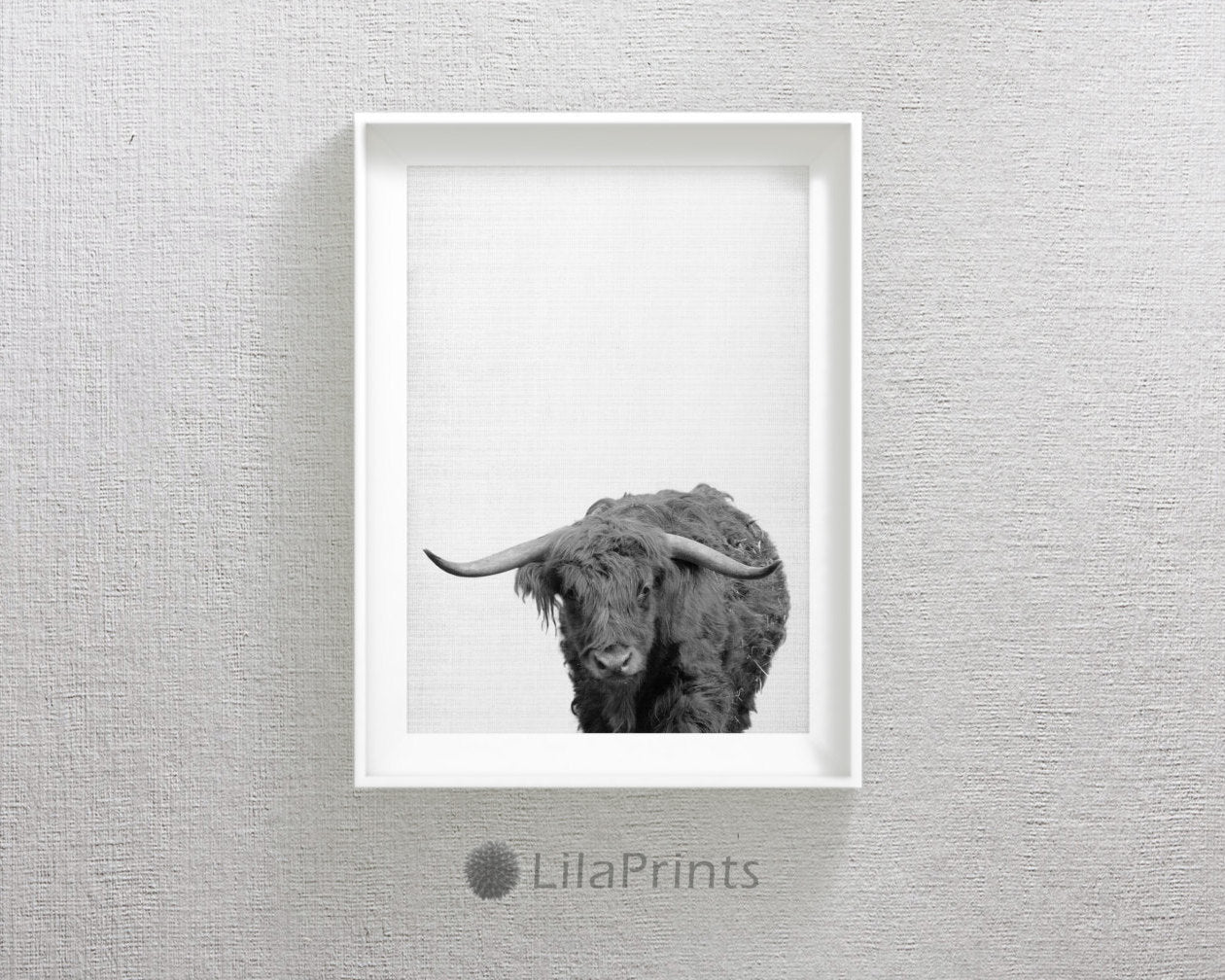 Bull Art, Animal Printable Art, Bull Head Wall Art, Bull Print Home Decor Animal Print