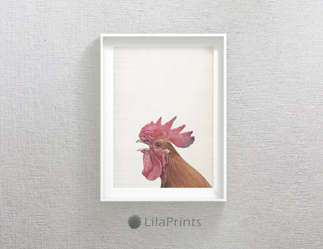 Rooster Art, Rooster Decor, Hen Print Wall Art Home Decor Animal Print