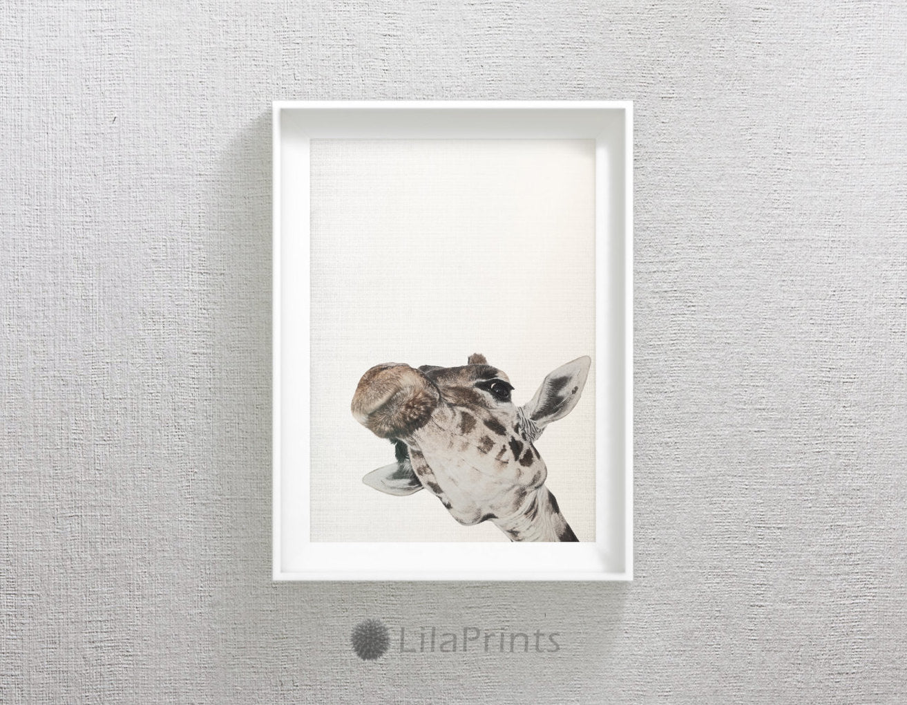Giraffe Print, Nursery Animal Wall Art, Kids Printable Art, Home Decor Print
