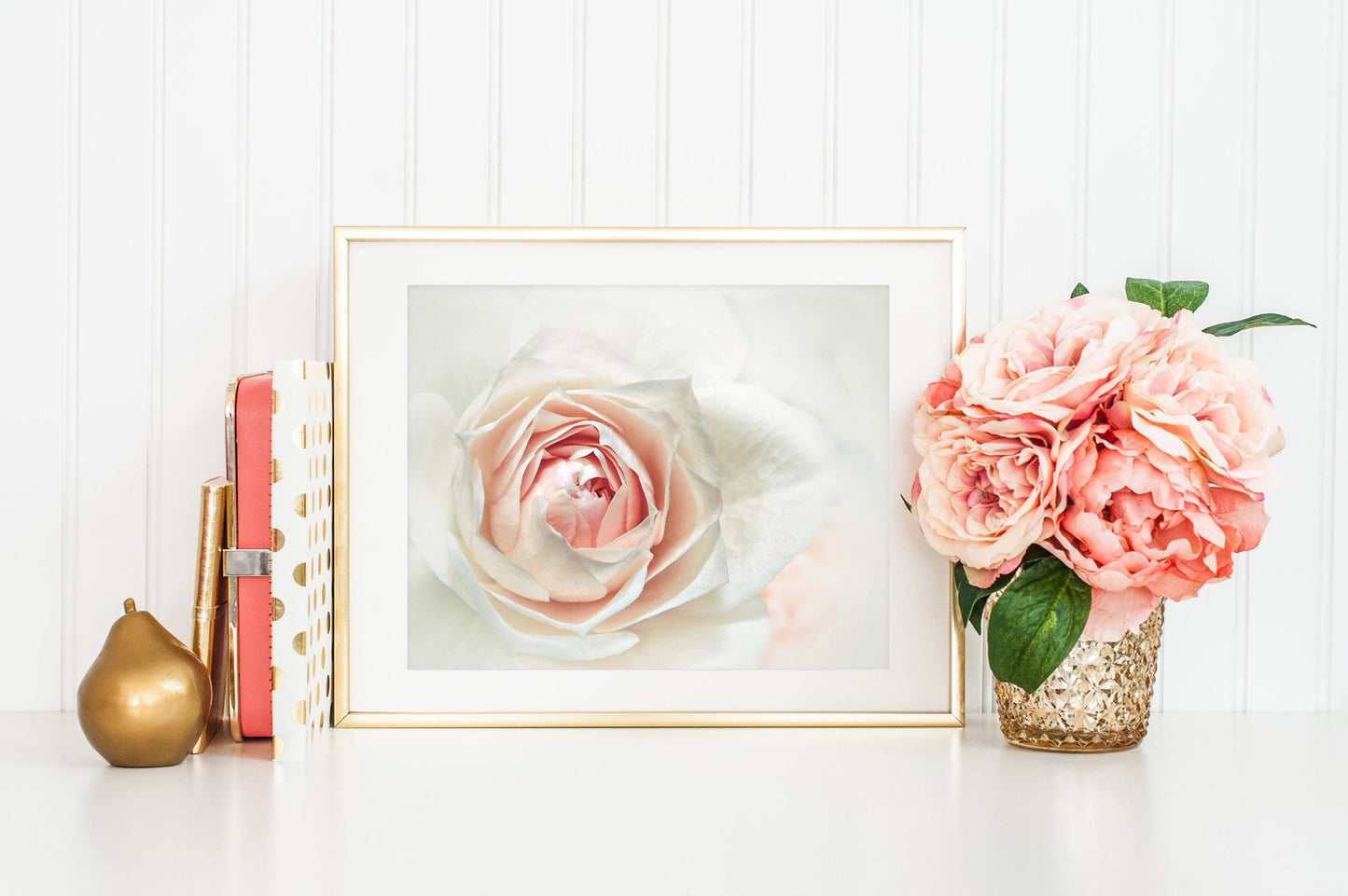 White Peony Art, Rose Art, White Peony Print, White Flower Print, Decor Print
