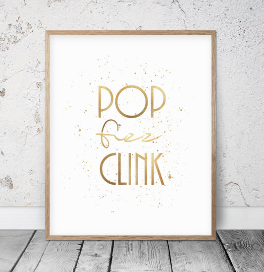Pop Fizz Clink Bar Wall Decor,Kitchen Printable Wall Art,Kitchen Home Decor Print