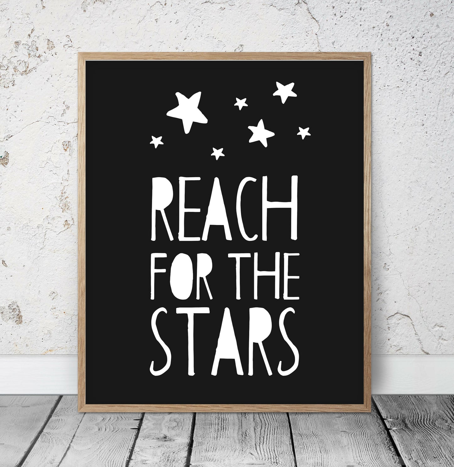 Minimalist Poster Reach for the Stars Print, Nursery Prints, Room Wall Art Decor