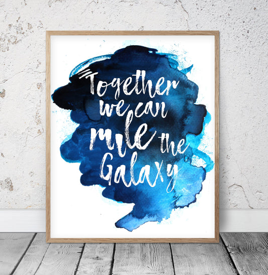 Movie Quotes, Blue Watercolor Art Prints, Nursery Prints,Motivational Quotes