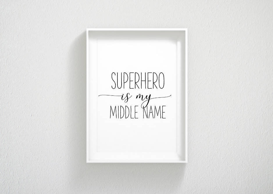 Super Hero Nursery Wall Decor, SuperHero Quote, Kids Art, Children Decor