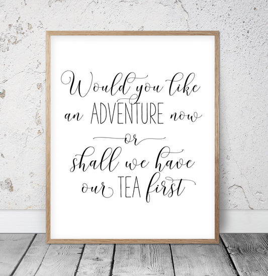 Nursery Printable Would You Like An Adventure Now, Kids Nursery Prints Decor