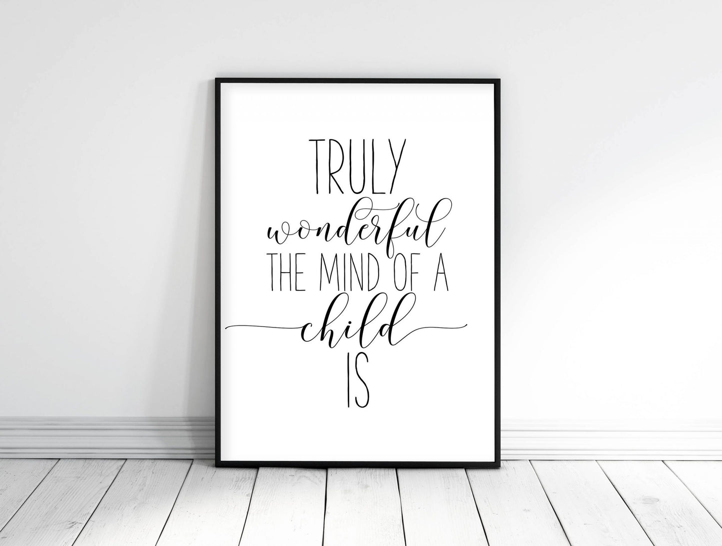 Truly Wonderful The Mind Of A Child Is, Nursery Printable Quotes,Room Decor