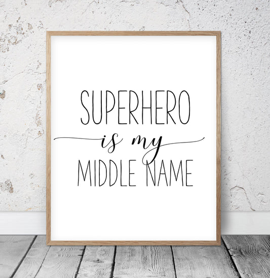 Super Hero Nursery Wall Decor, SuperHero Quote, Kids Art, Children Decor