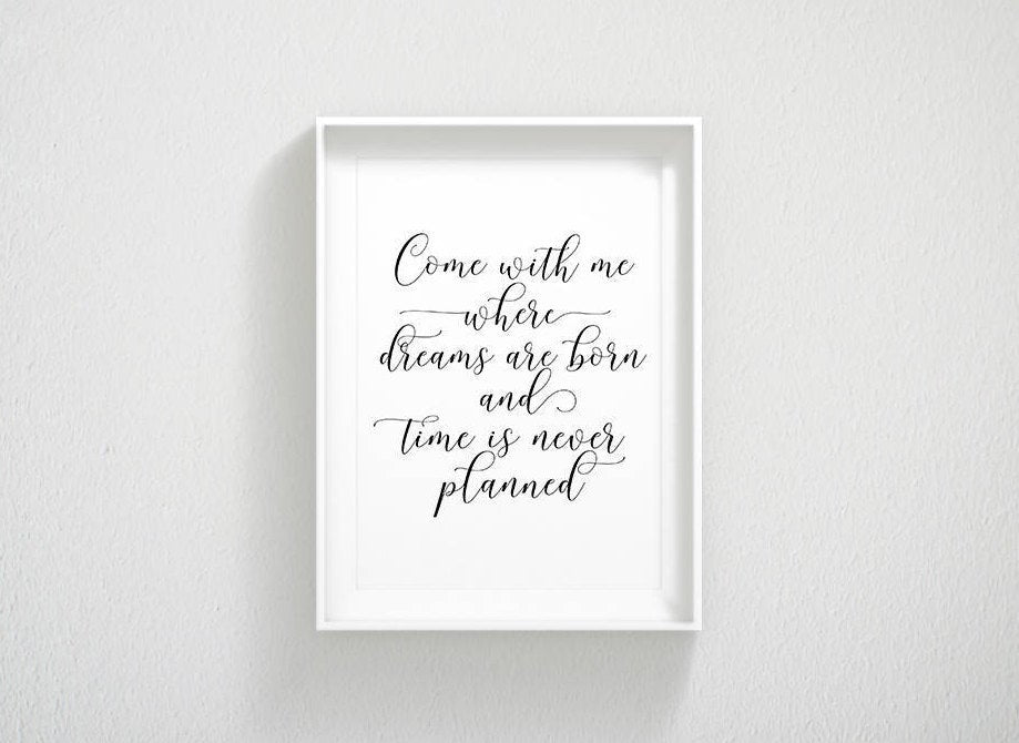 Nursery Printable Come With Me Where Dream Are Born, Nursery Wall Art