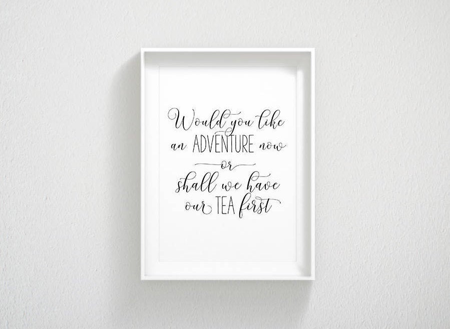 Nursery Printable Would You Like An Adventure Now, Kids Nursery Prints Decor