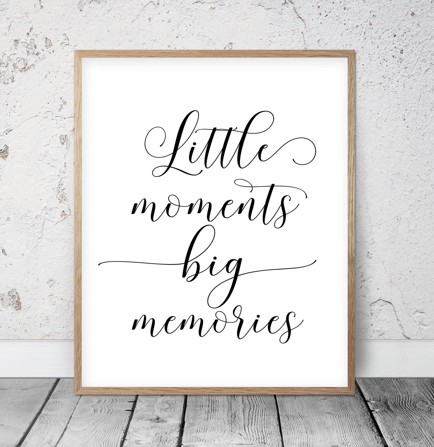 Black White Nursery Print Little Moments Big Memories, Nursery Print Wall Art