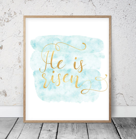 Easter Wall Decor He Is Risen Matthew 28:6, Bible Verse, Scripture Wall Art, Easter Printable Art