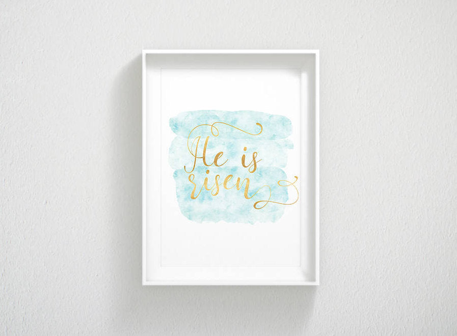 Easter Wall Decor He Is Risen Matthew 28:6, Bible Verse, Scripture Wall Art, Easter Printable Art