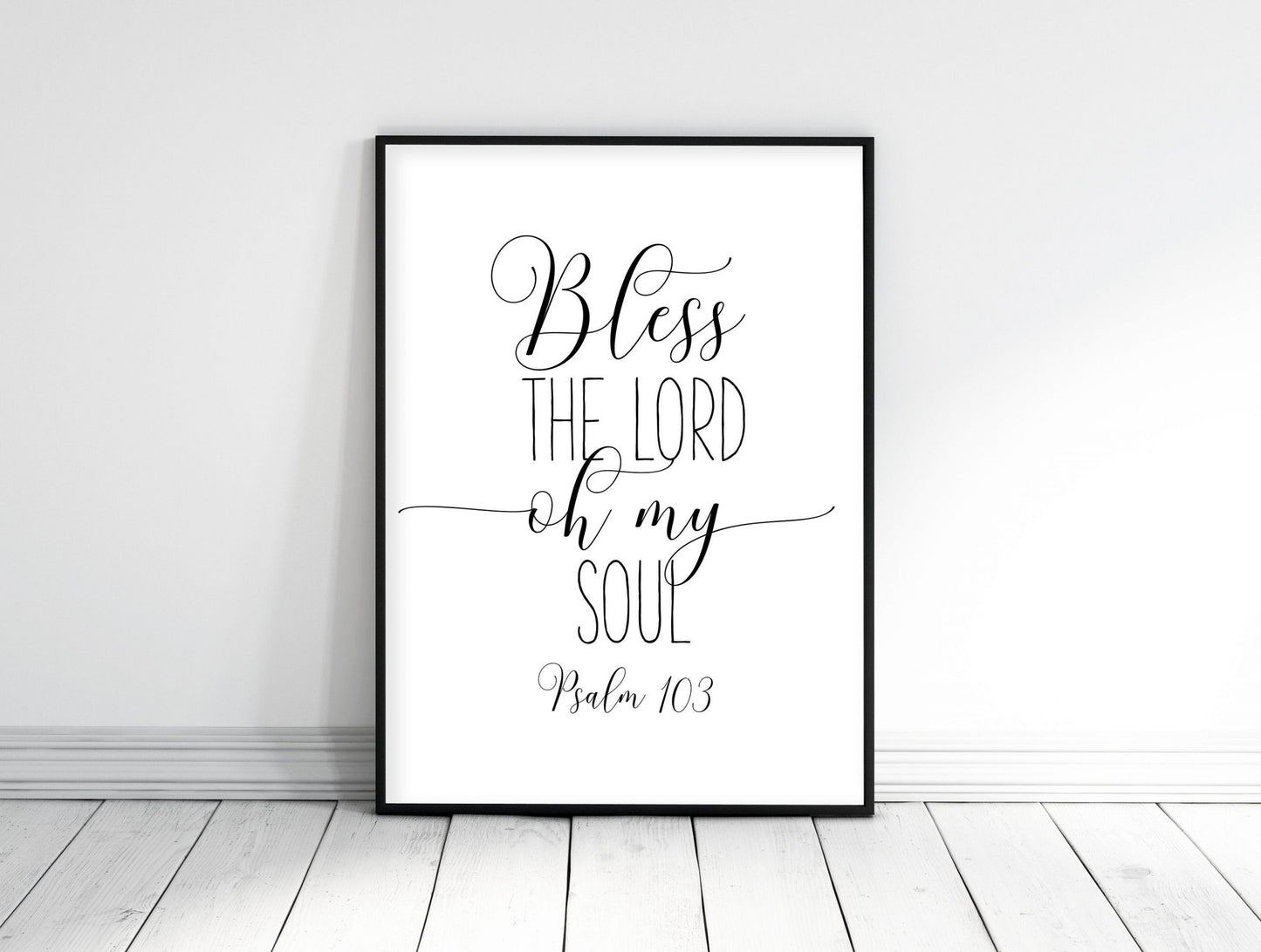 Bible Verse Art Bless The Lord Oh My Soul, Psalm 103, Scripture Quote, Nursery Wall Art Scripture