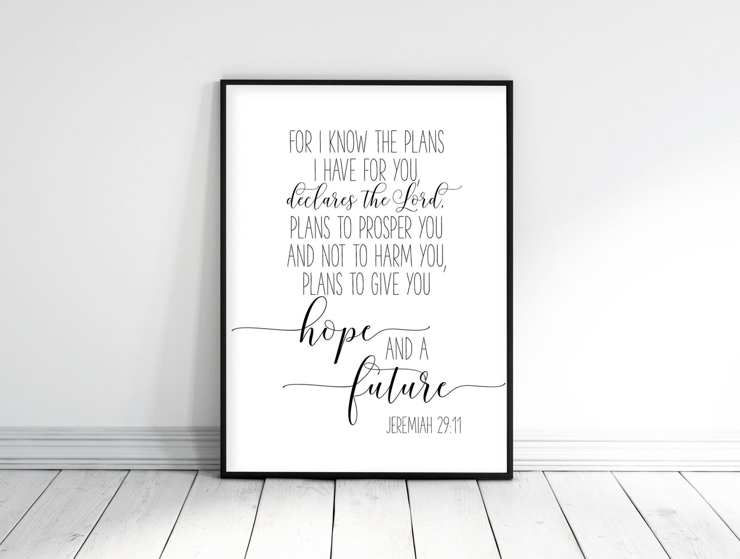 Bible Verse Art For I Know The Plans I Have For You To Give You Hope And a Future