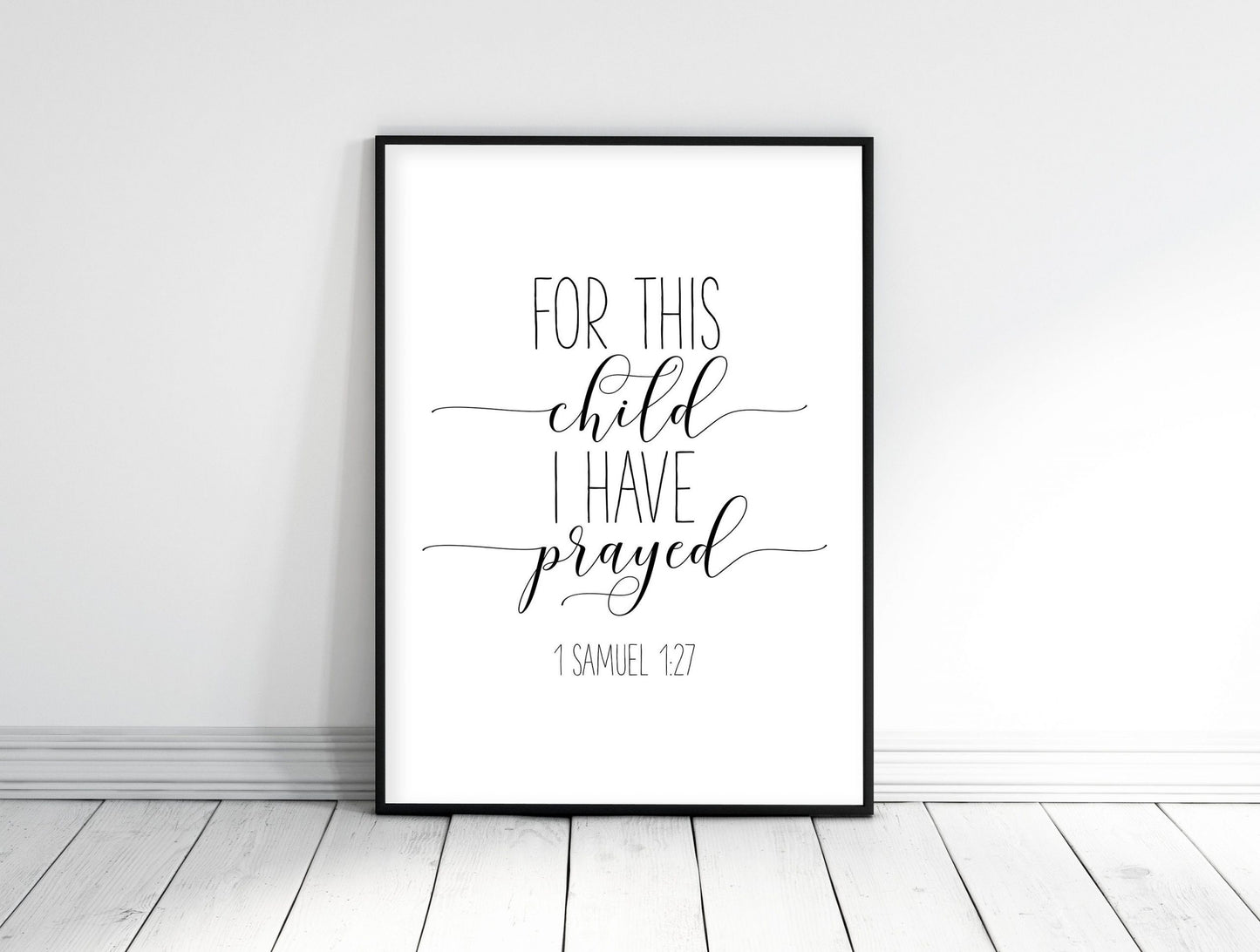 For This Child I Have Prayed 1 Samuel 1 27 Nursery Bible Verse Nursery Wall Art Inspirational Print