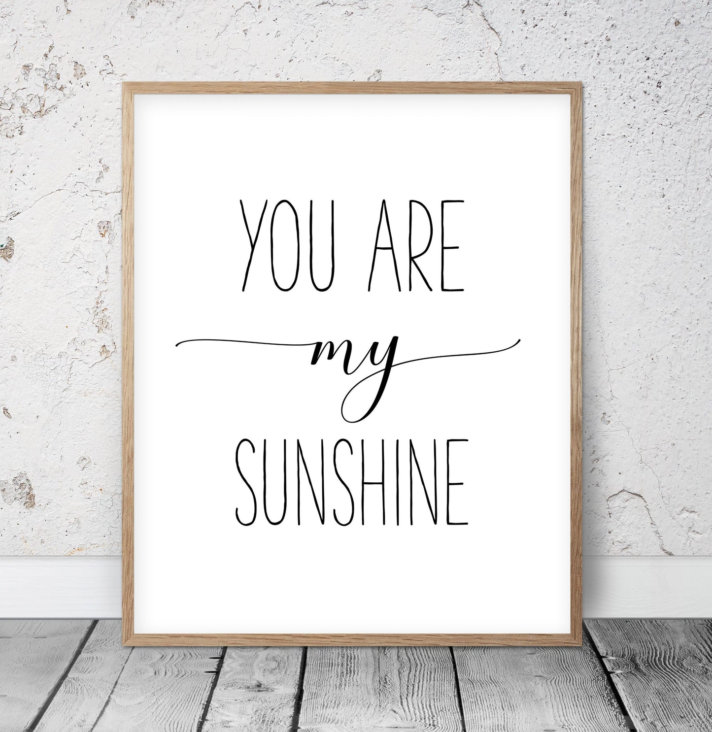 Set of 2, Nursery Prints Set You Are My Sunshine Wall Art, You Make Me Happy Print Art