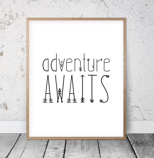 Adventure Awaits Wall Art, Kids Prints, Baby Wall Art, Childrens Wall Art