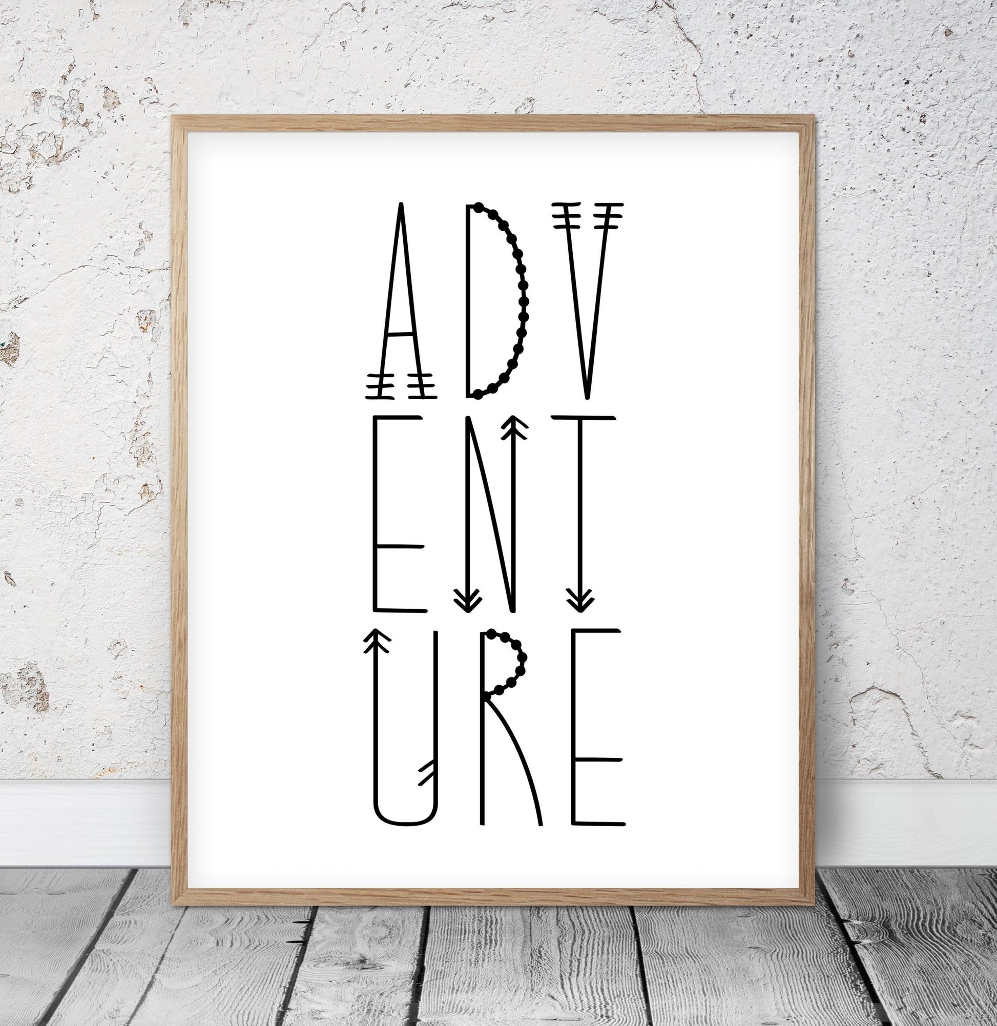 Adventure Sign, Inspirational Quote, Nursery Printable Art, Adventure Print