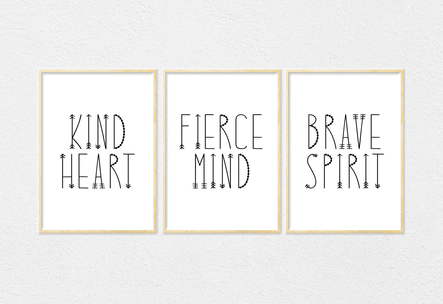 Kind Heart Fierce Mind Brave Spirit Nursery Quotes,Kids Wall Print,Boys Wall Art