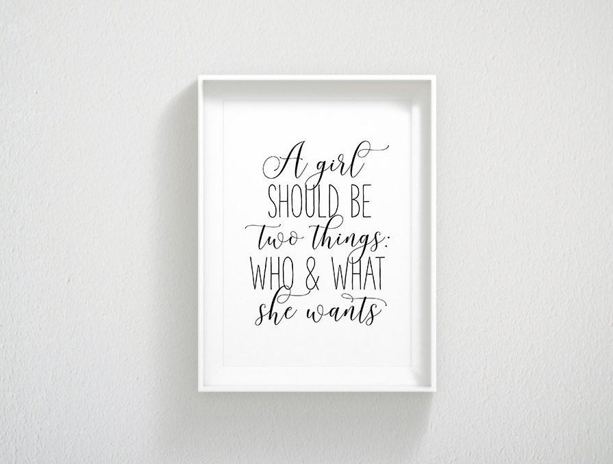 Coco Chanel Quotes A girl should be two things, Girl Quotes Room Decor