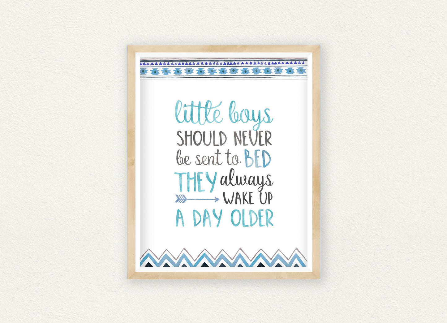 Peter Pan Quote Little Boys Should Never Be Sent to Bed,Bedroom Wall Art Print