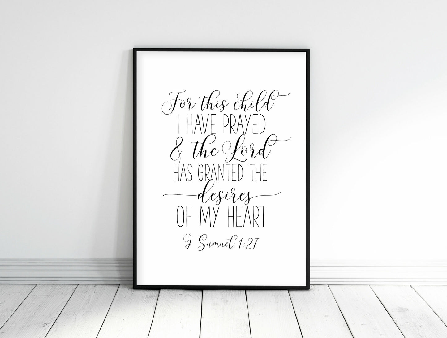Bible Verse Printable For This Child I Have Prayed, 1 SAMUEL 1:27, Nursery Wall Art