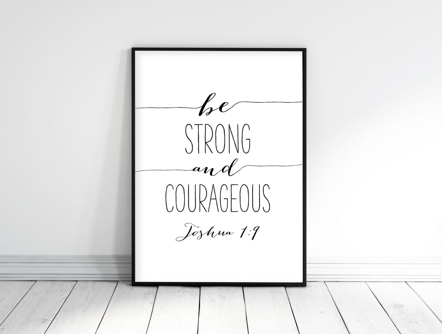 Be Strong and Courageous, Joshua 1:9, Nursery Wall Art, Be Strong Print, Bible Verse Printable