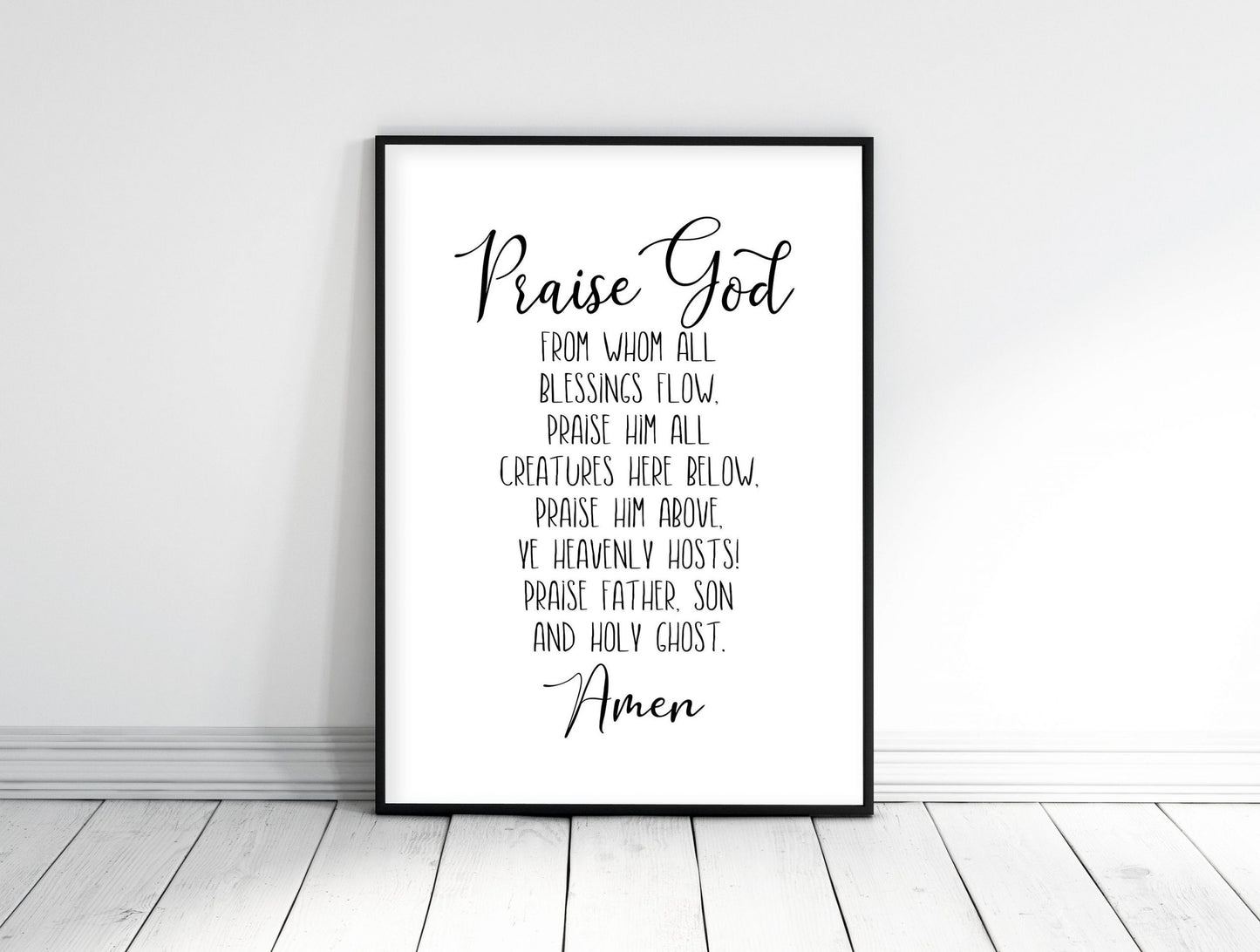 Praise God From Whom All Blessings Flow, Bible Verse Printable Art, Bible Verses Print