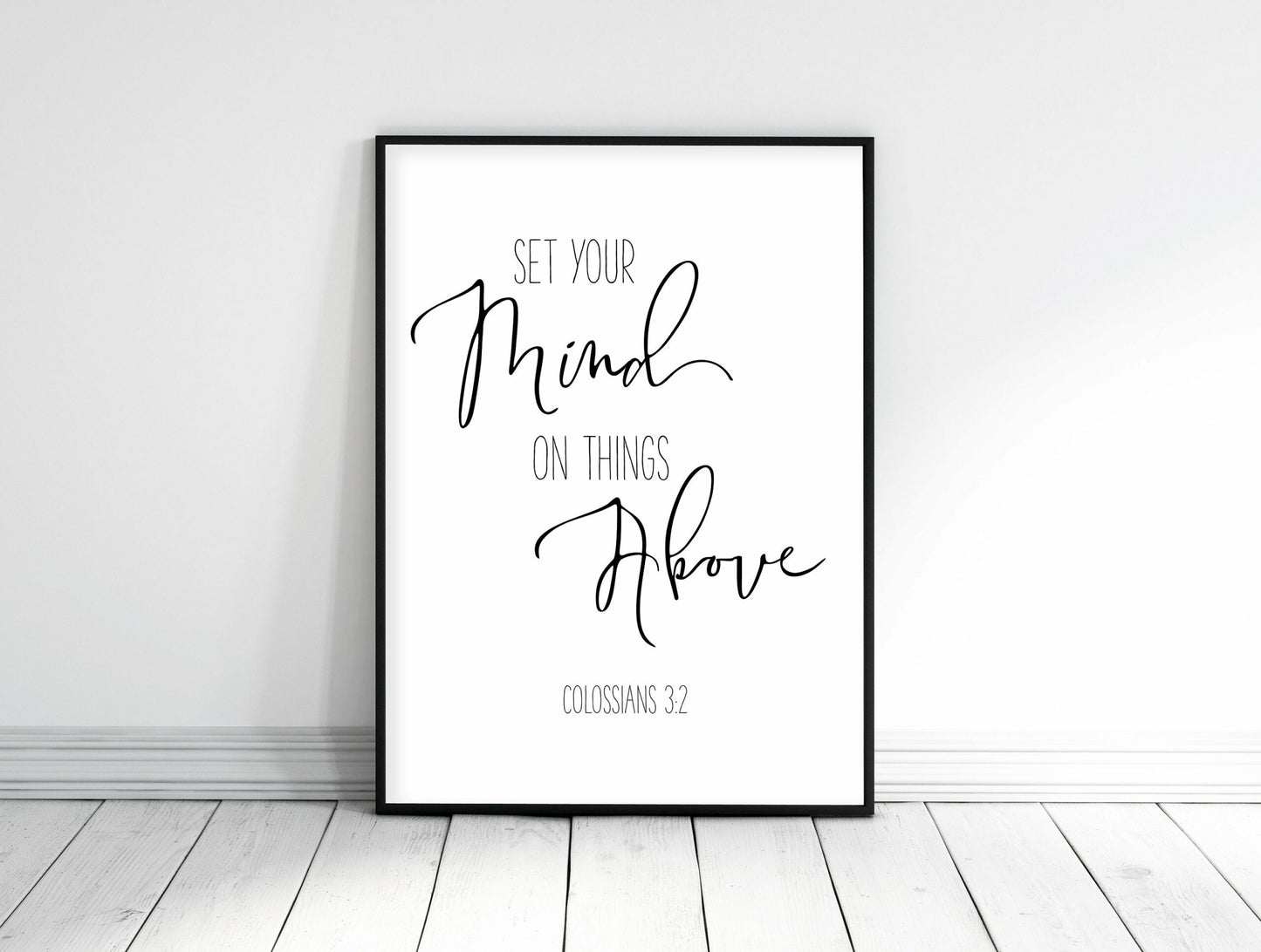 Bible Verse Art Set Your Mind On Things Above, Colossians 3:2, Bible Verse Printable, Scripture Print