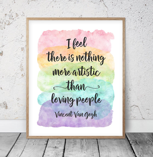 Vincent Van Gogh Quotes, Vincent Van Gogh Print, Rainbow Watercolor Print