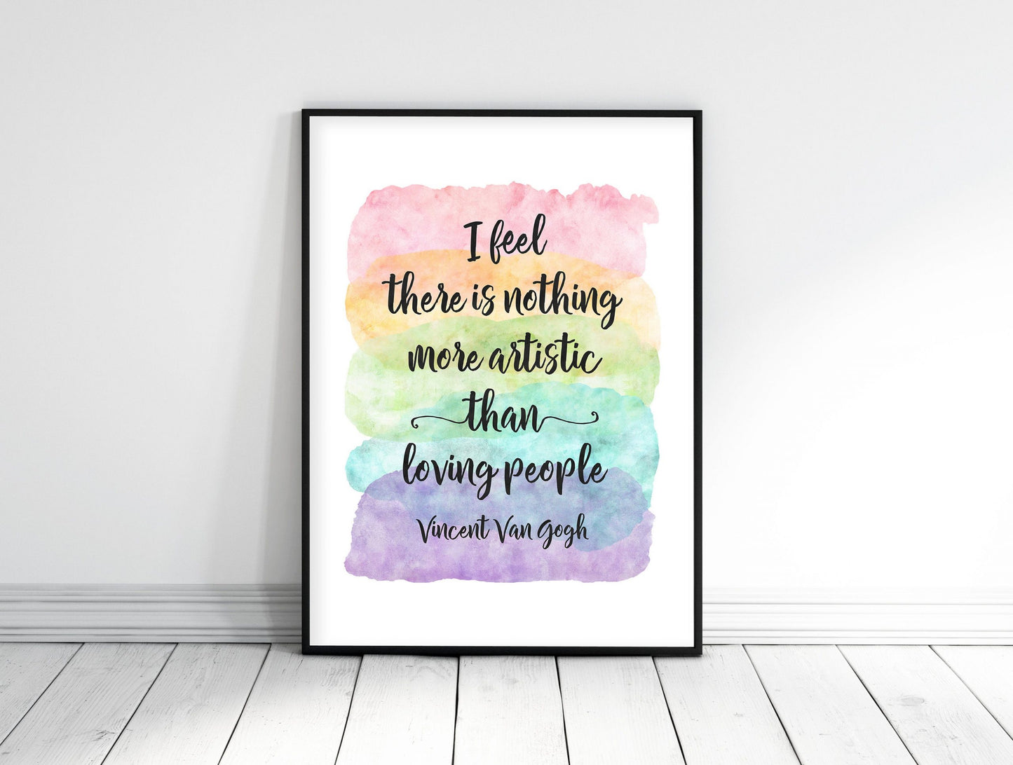 Vincent Van Gogh Quotes, Vincent Van Gogh Print, Rainbow Watercolor Print