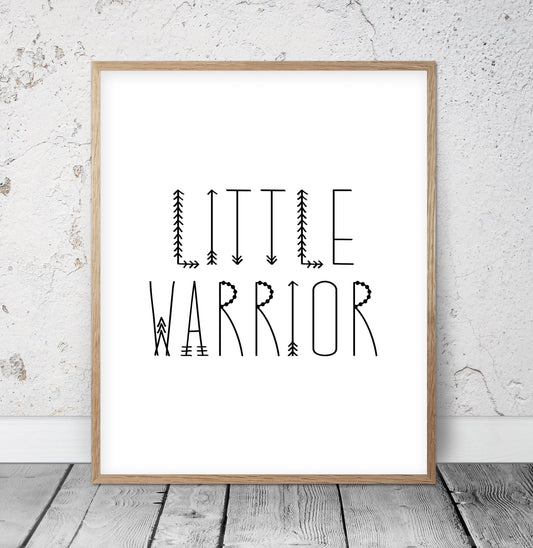 Boy Nursery Decor Little Warrior, Tribal Nursery Wall Art, Boy Prints,Wall Art