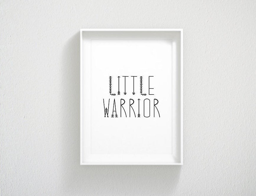 Boy Nursery Decor Little Warrior, Tribal Nursery Wall Art, Boy Prints,Wall Art