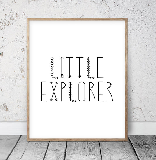 Little Explorer Nursery Printable, Adventure Print, Boys Room, Boys Nurseryr