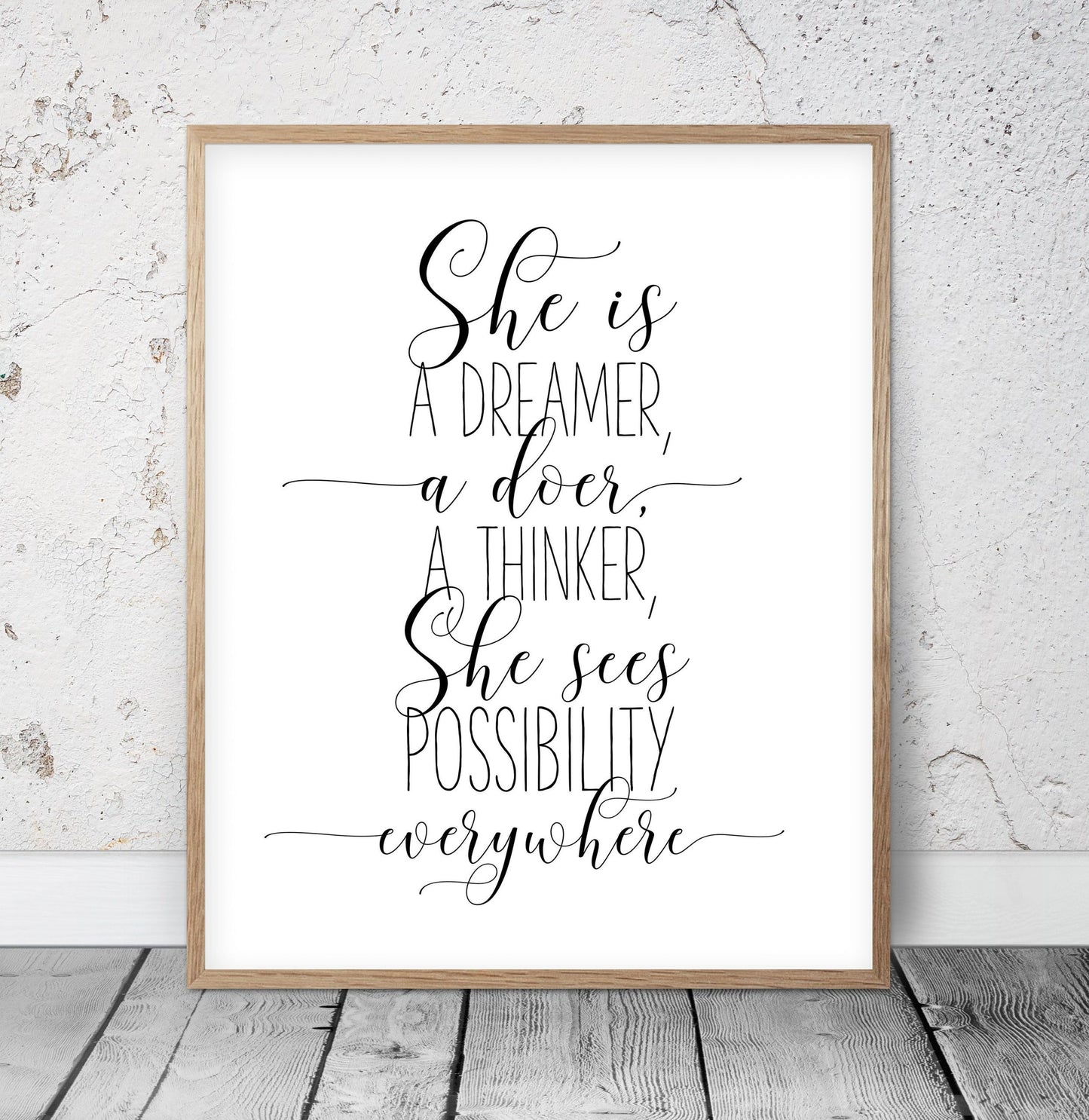 She Is A Dreamer, A Doer A Thinker, She Sees Possibility Everywhere, Girl Quotes Room Decor