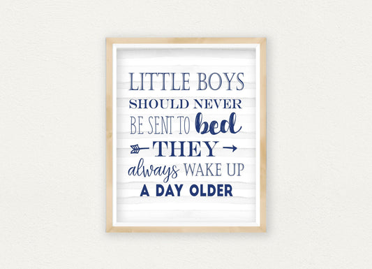 Little Boys Should Never Be Sent to Bed Printable, Peter Pan Quote Bedroom